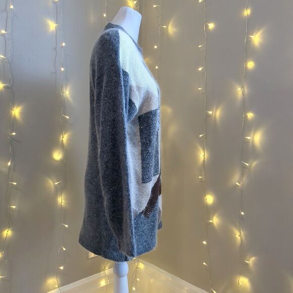 NWT Vintage 90s Segue Sweater Silk Angora Gray Beaded Size S - Picture 6 of 9